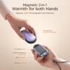 OCOOPA Magnetic Hand Warmers Rechargeable 2 Pack, AI Electric Handwarmers, Fast Heating, 3-Settings, UL Certified, Portable Heater, Gloves Fitting, Travel Essentials, Gifts Women Men, UT3 Lite(Purple)