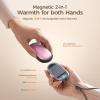 OCOOPA Magnetic Hand Warmers Rechargeable 2 Pack, AI Electric Handwarmers, Fast Heating, 3-Settings, UL Certified, Portable Heater, Gloves Fitting, Travel Essentials, Gifts Women Men, UT3 Lite(Pink)