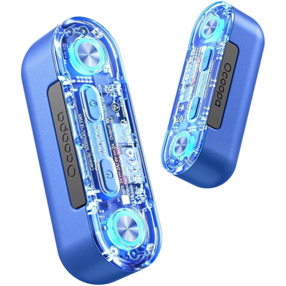 imageOCOOPA Hand Warmers Rechargeable 2 Pack Magnetic Electric Handwarmer 4 Levels Heat Up to 136 USBC Portable Charger 10000mAh Raynauds Golf Tech Gifts for Men UT2sMagTwinsGamerpro Blue
