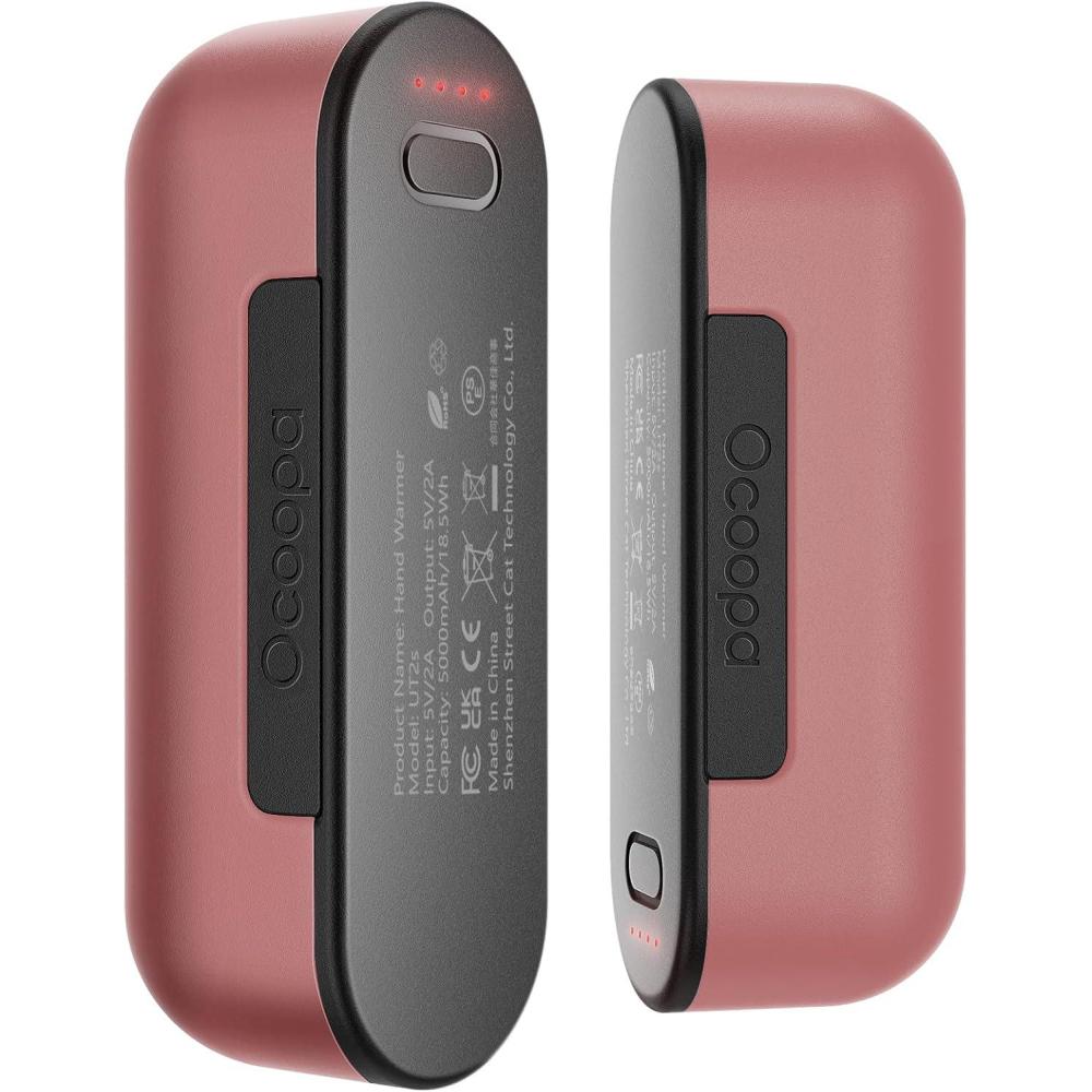 imageOCOOPA Hand Warmers Rechargeable 2 Pack Magnetic Electric Handwarmer 4 Levels Heat Up to 136 USBC Portable Charger 10000mAh Raynauds Golf Tech Gifts for Men UT2sMagTwinsPink