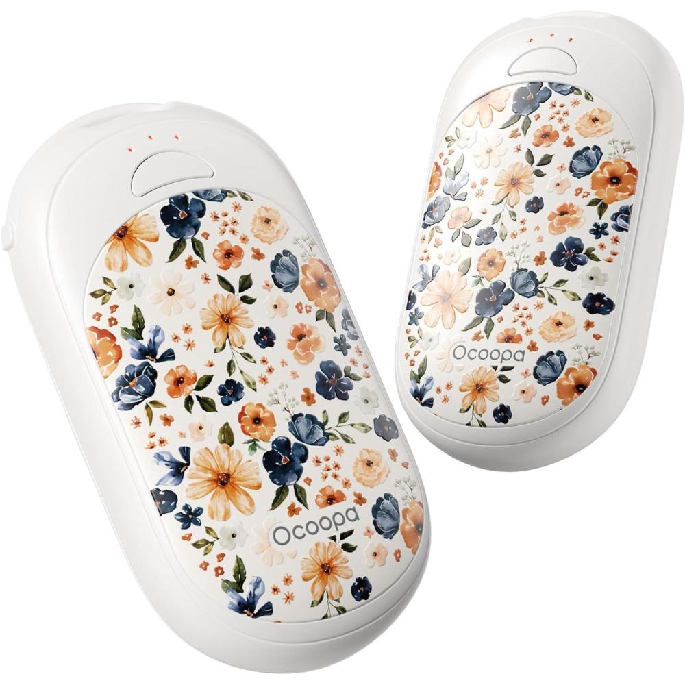 imageOCOOPA Magnetic Rechargeable Hand Warmers 2 Pack Ultrathin Electric Handwarmers Portable PocketSized Heater for Men Women Purse Must Haves Union UT3 LiteMeadow Floral