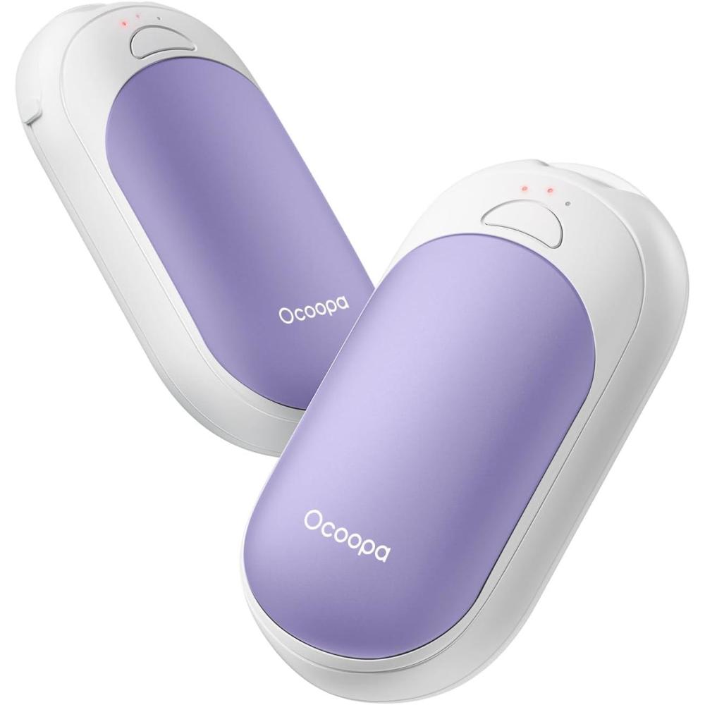 imageOCOOPA Magnetic Rechargeable Hand Warmers 2 Pack Ultrathin Electric Handwarmers Portable PocketSized Heater for Men Women Purse Must Haves Union UT3 LitePurple