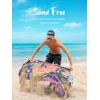 OCOOPA Microfiber Beach Towel – Oversized 71″x32″ – Quick Dry, Sand Free – Lightweight & Compact – Large Beach Towels for Swimming, Camping, Holiday(Beach Illustration)