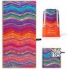 OCOOPA Microfiber Beach Towel – Oversized 71″x32″ – Quick Dry, Sand Free – Lightweight & Compact – Large Beach Towels for Swimming, Camping, Holiday(Rainbow Doodle)